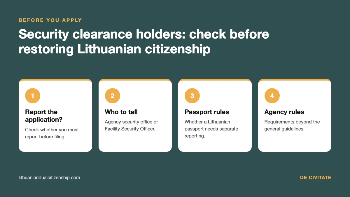 Security clearance holders: four checks before restoring Lithuanian citizenship